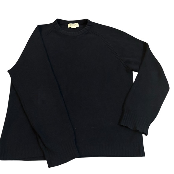 Vintage J.Crew Navy Blue 100% Wool Crewneck Sweater Men’s XL - Picture 2 of 10